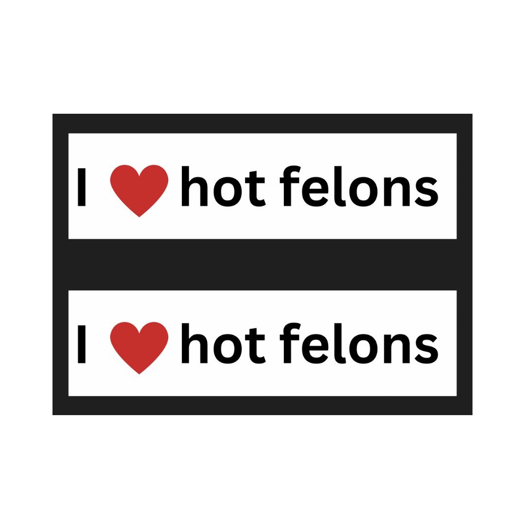 Hot Felon Bumper Sticker 2 Pack