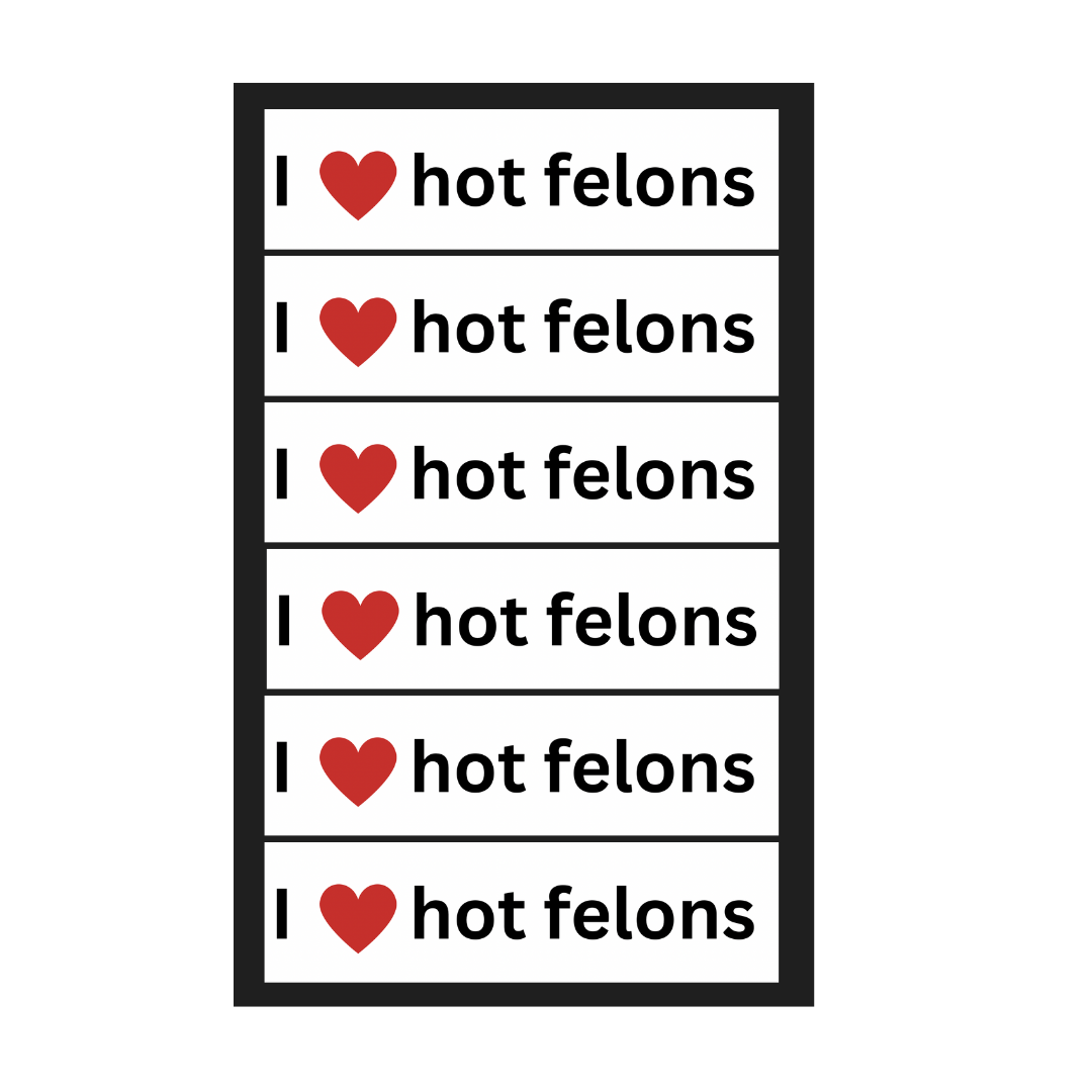 Hot Felon Bumper Sticker Mega Pack